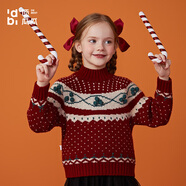 頂瓜瓜童裝兒童毛衣秋冬季女童針織衫開(kāi)衫男童打底衫上衣卡通可愛(ài) 紅色  6534 150