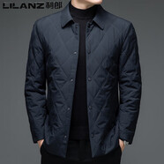 利郎高端男裝棉衣外套2025冬季輕薄保暖翻領(lǐng)中年棉襖商務(wù)男士夾克棉服 9602藏青品牌清倉斷碼 M 170_