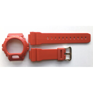 原裝適用卡西歐G-SHOCKDW-6900 DW-6600表殼 紅色亮殼(橘黃字)紅色亮帶 0mm