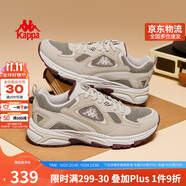 卡帕（Kappa）官方羽翼背靠背老爹鞋男秋季厚底增高休閑運(yùn)動鞋子男 褐灰色 44