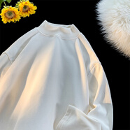 閃爆現貨件保暖德絨打底衫純色百搭半高領(lǐng)內搭衛衣恤 白色 S