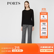 PORTS寶姿 女裝秋季新品毛衣百搭打底針織衫LA9K401JKW001 黑色 M