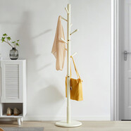 家逸（JIAYI）實木衣帽架落地掛衣架簡易衣架輕奢創(chuàng)意臥室衣服架 米白