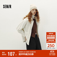 森馬（Semir）森柔牛仔|牛仔外套女中長款燈芯絨翻領秋季落肩寬松103524109001