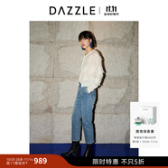 DAZZLE地素 毛針織衫2024春新款女裝溫柔風(fēng)立體貓咪繡花開衫上衣 白色 XS