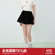 樂町公主蓬蓬短裙多層下擺蕾絲半身裙俏皮甜美小A裙 黑色（現(xiàn)貨） S