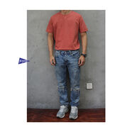 純棉超重磅加厚全棉純色基礎款男士復古水洗打底衫短袖T恤 水洗淺玫紅 M M建議110-120斤