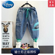 迪士尼（Disney）麥科貝爾春秋新款兒童2025男童中小童痞帥套裝時(shí)尚衛衣牛仔褲套裝 L-891綠色牛仔褲單條 (無(wú)腰繩)品牌特價(jià) 110 (標準尺碼)官方聯(lián)名