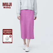 無(wú)印良品（MUJI）女式 彈力羅紋編織 裙子 長(cháng)半身裙女款 BB2PGA4S 粉紅色 S 155/62A