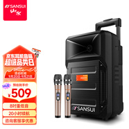 山水（SANSUI） 廣場(chǎng)舞拉桿音響便攜式手提戶外移動(dòng)藍(lán)牙8英寸音箱大功率低音炮地?cái)傄繇慉8-66 8寸重低音【20小時(shí)】+雙話筒