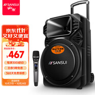 山水（SANSUI）A12-66 12吋廣場舞音響 戶外音響卡拉ok重低音藍(lán)牙音響 便攜式K歌移動舞臺拉桿音箱大功率擴(kuò)音器 豪華版（12寸重低音+單麥）