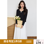 獨束大碼女裝 針織開衫女春季上衣時尚洋氣V領連衣裙兩件套胖mm 月光白（連衣裙） 4XL (尺碼：6) 拍前和客服確認尺碼