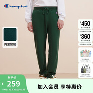 Champion冠軍束腳加絨加厚運動褲衛(wèi)褲男長褲女情侶休閑褲 深綠色 M