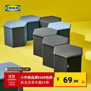 宜家（IKEA）KJUGE凱尤吉帶儲物矮凳客廳茶幾凳簡約換鞋凳帶儲物 中藍(lán)