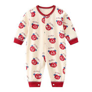 班杰威爾嬰兒衣服春秋季新生兒衣服純棉寶寶連體衣內衣睡衣長(cháng)袖哈衣爬服 【66碼】四季皮豆虎 均碼 （具體碼數參看顏色分類(lèi)） 52cm-90cm