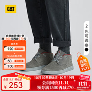CAT卡特休閑鞋男士CODE系列戶外百搭中幫鞋拼色板鞋休閑靴 灰色 43