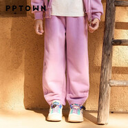 巴巴小鎮（PPTOWN）女童衛褲秋裝2025新款中大童春秋季洋氣兒童休閑運動(dòng)褲子 14096粉紫 110