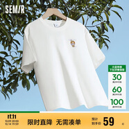 森馬（Semir）【多彩涼感T】短袖t恤女夏中長(zhǎng)款寬松舒適刺繡上衣109324100007