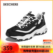 斯凱奇（Skechers）奶茶熊貓鞋老爹鞋子男士厚底增高休閑經(jīng)典復(fù)古 男款-黑色/白色/BKW 39
