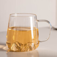 瓷牌茗茶具（cipaiming teaset）（cipaiming teaset）大容量玻璃茶杯創(chuàng  )意觀(guān)山綠茶杯家用會(huì )客大號 透明-冰山玻璃杯400ml