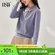 歐莎（OSA）千金小香風(fēng)減齡內(nèi)搭娃娃領(lǐng)針織衫2025秋新款打底衫毛衣女上衣氣質(zhì) 灰藍色 S