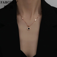 farcoko法國品牌彩金色項(xiàng)鏈女韓版新款ins鎖骨鏈吊墜生日禮物送女友老婆 羅馬數(shù)字款 時尚百搭 不褪色