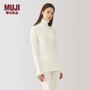 無印良品（MUJI）Labo 女式 棉羊絨高領(lǐng)T恤 長袖上衣打底衫女款內(nèi)搭冬季 AF01SC4A 米白色 M (160/84A)