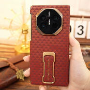 華為（HUAWEI）【品質(zhì)原裝】適用華為MateXTs非凡大師手機殼腕帶支架Mate XT三折 【紅色】碳纖維紋翻蓋智能視窗腕帶支架二合一 華為Mate_XTs_非凡大師