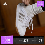 adidas ENTRAP美式校園風(fēng)低幫運(yùn)動(dòng)板鞋少年感復(fù)古籃球鞋阿迪達(dá)斯 白/金色   37