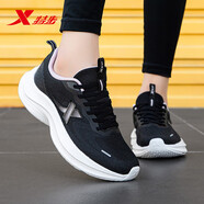特步（XTEP）女鞋軟底跑步鞋軟底減震跑鞋2026新款冬季輕便旅游休閑運動(dòng)鞋子女 黑紫色 35