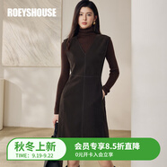ROEYSHOUSE羅衣時尚鹿皮絨無袖連衣裙2025秋冬新款簡約墨綠色修身裙子12893 墨綠色 S （適用于正常S/M碼）