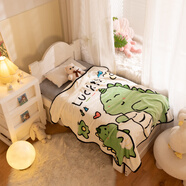 雅尚小毛毯夏季幼兒園午睡毯子毛毯嬰兒寶寶珊瑚絨兒童牛奶絨蓋毯薄款 恐龍兄弟【可機洗 不掉毛 】 100x140cm多功能毛毯(約1.35斤)