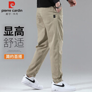 皮爾卡丹（pierre cardin）商務(wù)休閑褲男春秋季修身直筒褲男士彈力高端褲子男裝 卡其 32