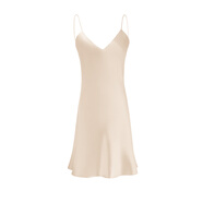 MANITO/曼尼陀 Basal桑蠶絲吊帶睡裙 桑蠶絲純色V領(lǐng)家居服 柔霧金 M