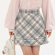 森女部落學(xué)院風(fēng)套頭毛衣女2025秋冬小狗刺繡設計感寬松無(wú)袖針織衫 格紋半身裙 單件 S 模特碼