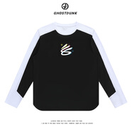 GHOST DUNK美式投籃訓練服男拼色速干透氣長(cháng)袖運動(dòng)t恤吸濕排汗跑步健身服 庫里黑白 2XL