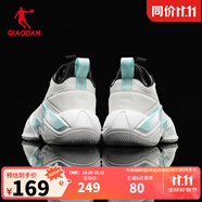 喬丹QIAODAN籃球鞋破影2代秋季新款減震球鞋高幫籃球鞋戰(zhàn)靴 喬丹白黑色 41