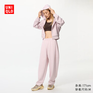 優(yōu)衣庫常規款女裝快干休閑廓形褲運動(dòng)彎刀鐮刀褲高腰速干479619 11 粉紅色 XL /165/76A