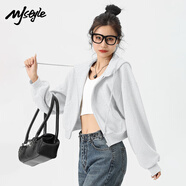 MJ STYLE插肩袖短款開(kāi)衫外套女2025年秋季寬松休閑百搭運動(dòng)風(fēng)學(xué)生長(cháng)袖上衣