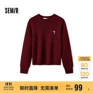 森馬（Semir）史努比系列毛衣女冬彩點(diǎn)含羊毛插肩袖繡花圓領(lǐng)套頭衫101724107025