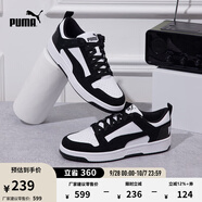 彪馬（PUMA）男女同款經(jīng)典休閑透氣復古百搭潮流板鞋 REBOUND 370539 黑色-白-01 40