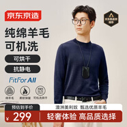 京東京造【可機(jī)洗羊毛衫】毛衣針織衫男圓領(lǐng)25秋冬新款外套藏青色 S