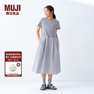 無印良品（MUJI）女式?jīng)龈卸绦溥B衣裙女裝裙子25年夏季連身裙涼感物語長裙BC2LKA5S 灰色 S (155/80A)