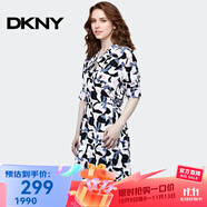 唐可娜兒（DKNY）【京東奧萊】新款印花連衣裙女夏季新款寬松顯瘦印花短袖連衣裙女 W1312Z51-420 S