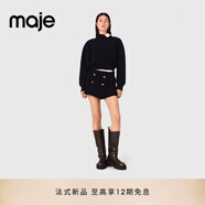 Maje2025早秋新款女裝法式時尚粗花呢A字高腰短褲裙褲MFPSH00689 深藍(lán)色 XS