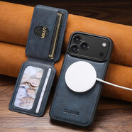 米尼鹿 蘋(píng)果17promax手機殼iphone16Promax保護套帶卡包15promax/17Air/16Plus磁吸支架皮殼防摔男女款 【藍色】磁吸分離卡包 iPhone17Pro