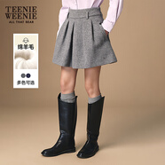 Teenie Weenie小熊半身裙女裝2025秋季新款高腰優(yōu)雅日常通勤蓬蓬裙 灰色 M