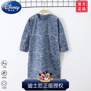迪士尼（Disney）兒童連體睡衣純棉寶寶睡袍長袖嬰兒浴袍女家居春秋男童無骨睡裙冬 涂鴉恐龍萊卡睡 73 cm(建議身高65-70cm)