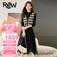 Rewi高檔品牌連衣裙女2025秋季新款高級(jí)感馬甲時(shí)尚顯瘦氣質(zhì)裙子 黑色 【高端禮盒】 L 【100-110斤】