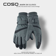COSO手套男士冬季加絨加厚保暖騎行電動車摩托車防風觸屏2025新款 灰色 均碼